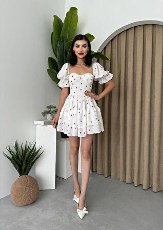 Beyaz Mini Elbise