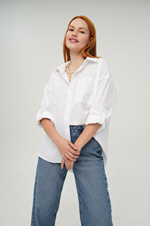 Tek Cepli Ekru Gömlek