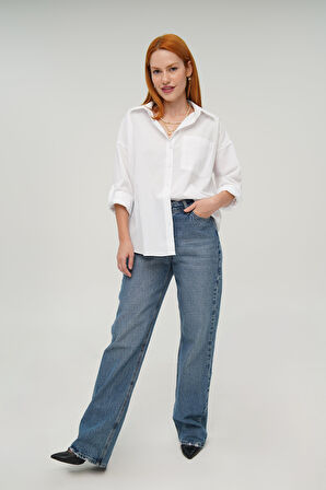 Tek Cepli Ekru Gömlek