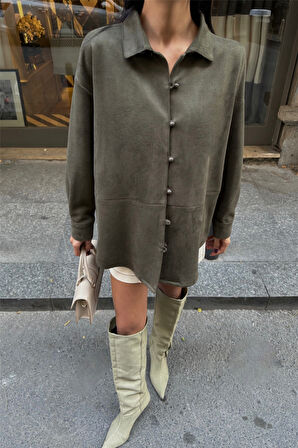 SÜET GÖMLEK - Haki