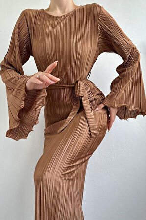 Vizon İspanyol Kol Piliseli Elbise