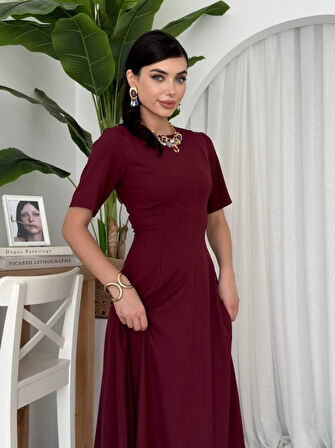 Wera Pliseli Midi Elbise