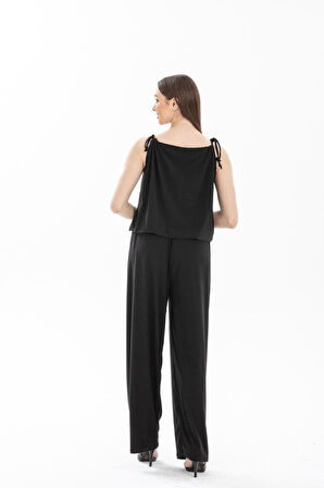 Kadın Rahat Kesim Askılı Bol Paça Sandy Kumaş Fırsat Ürün Tulum-Elbise