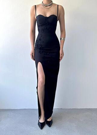 Stor Gül Detaylı Elbise