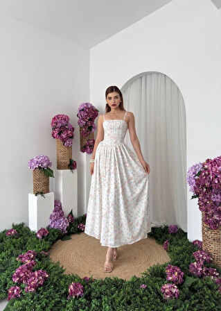 Pars İp Askılı Elbise