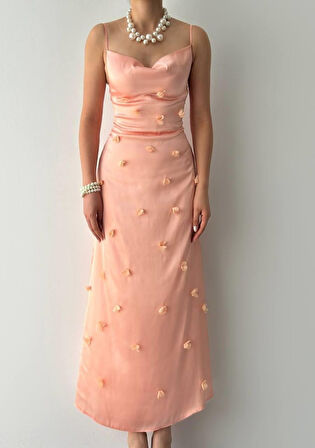 Dora Çiçek Detaylı Elbise