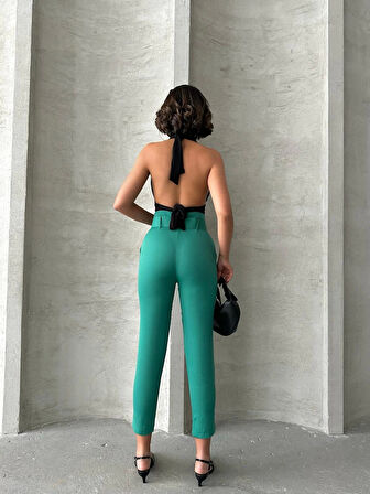 Kemerli havuç pantolon