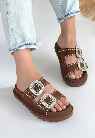 Juana Taba  Nubuk  Taşlı Terlik