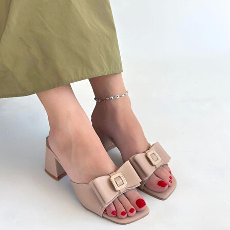 Veor Nude Cilt Topuklu Terlik