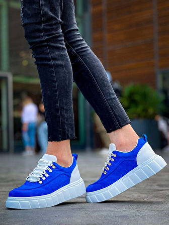 KB-X10 Kuback Sax Süet Beyaz Yüksek Taban Günlük Spor Ayakkabı