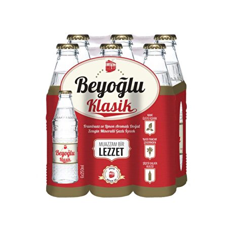 Beyoğlu Gazozu Klasik Karışık Meyve Aromalı 250 Ml X 6 Adet