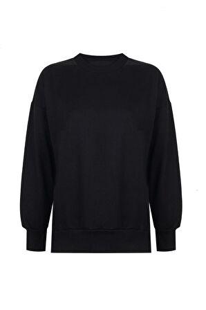 Kadın  Siyah Kadın Oversize Sweatshirt BYH1000SWT1