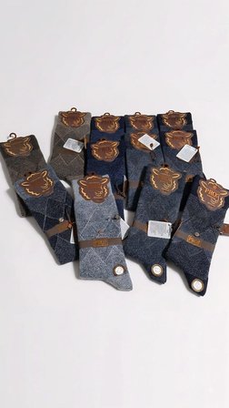 PRO BOUTİQUE STYLE ALASKA LAMBSWOOL (YÜN) ERKEK ÇORAP; ASORTİ 12'Lİ PAKET; DİKİŞSİZ