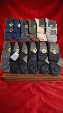 BAMBU ŞEKER (DİYABETİK) KONÇ (ORTABOY) ÇORABI; DİKİŞSİZ; ASORTİ 12'Lİ PAKET; 40-45
