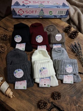 SOFT YÜN -BAMBU KATLAMALI PATİK ÇORAP; KIŞLIK; ASORTİ 6'LI PAKET; 36-39 NUMARA