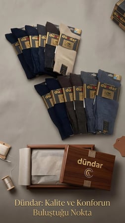 DÜNDAR PLUS ERKEK CASHMERE ÇORAP; KIŞLIK; DÜZ ASORTİ 12'Lİ PAKET; (40-44)