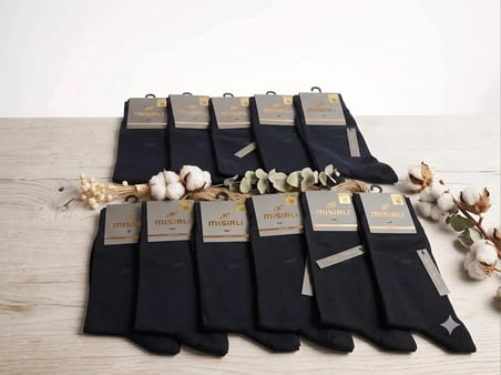 MISIRLI MODAL  ERKEK SOKET ÇORABI; ASORTİ 12'Lİ PAKET; 41-45