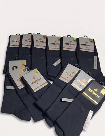 MISIRLI MODAL  ERKEK SOKET ÇORABI; ASORTİ 12'Lİ PAKET; 41-45