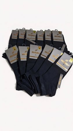 MISIRLI MODAL  ERKEK PATİK ÇORABI; TAMAMI SİYAH 12'Lİ PAKET; 41-45