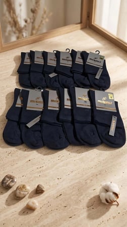 MISIRLI BAMBU  ERKEK KISA KONÇ  ÇORABI; TAMAMI SİYAH 12'Lİ PAKET; 41-45