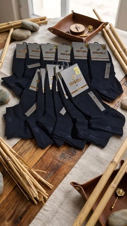 MISIRLI BAMBU ERKEK PATİK ÇORABI; TAMAMI SİYAH 12'Lİ PAKET; 41-45