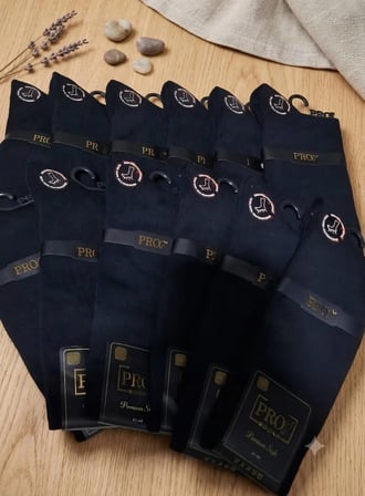 PRO PREMİUM STYLE ARHAVİ HAVLU TABAN PENYE ERKEK ÇORAP; ASORTİ VEYA TAMAMI SİYAH 12'Lİ PAKET; DİKİŞSİZ