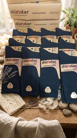DÜNDAR ERKEK LAMSWOOL (YÜN) ÇORAP; KIŞLIK; DİKİŞSİZ/SOFT YIKAMA/KOKULU; TAMAMI SİYAH  12'Lİ PAKET; (40-44)