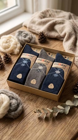 DÜNDAR ERKEK LAMSWOOL (YÜN) ÇORAP; KIŞLIK; DİKİŞSİZ/SOFT YIKAMA/KOKULU; ASORTİ 12'Lİ PAKET; (40-44)