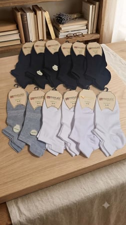 MOSAİC KADIN BAMBU PATİK ÇORAP; DİKİŞSİZ; ASORTİ 12'Lİ KUTU; (36-40)