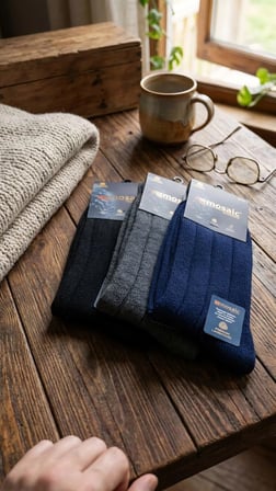 MOSAİC ERKEK YÜN SOKET ÇORAP; KIŞLIK; ASORTİ 12 Lİ PAKET  (41-45)