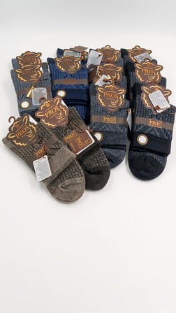 PRO BOUTİQUE STYLE SERİSİ; ELEVİT LAMBSWOOL (YÜN) ORTA KONÇ ÇORAP; DİKİŞSİZ; ASORTİ 12'Lİ PAKET