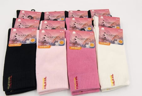 WARMEN PAMUK THERMAL SOKET ÇORABI; DİKİŞSİZ/KOKULU; ASORTİ 12'Lİ PAKET (36-40)