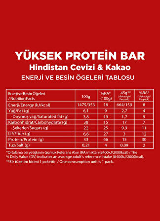 Fellas Yüksek Protein Bar - Hindistan Cevizli ve Kakaolu 45g (3 Adet)