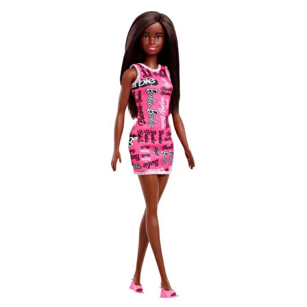Siyahi Barbie Şık Pembe Barbie Elbiseli