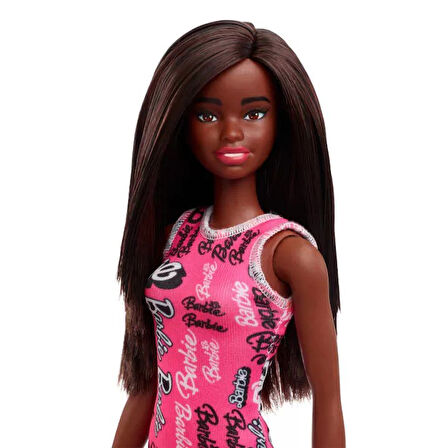Siyahi Barbie Şık Pembe Barbie Elbiseli
