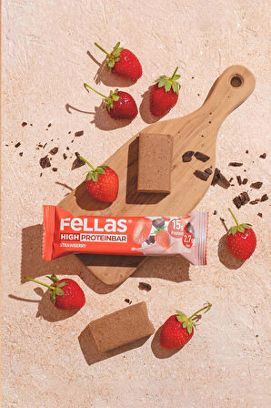 Fellas Yüksek Protein Bar - Çilekli 45g (3 Adet)