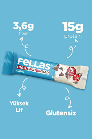 Fellas Yüksek Protein Bar - Klasik Sade 45g (3 Adet)