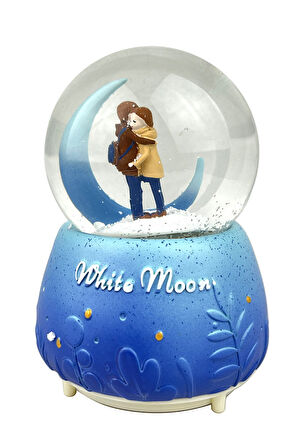 Beyaz Ay - White Moon Işıklı ve Müzikli Kar Küresi