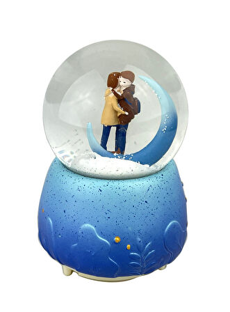 Beyaz Ay - White Moon Işıklı ve Müzikli Kar Küresi