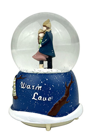 Warm Love Işıklı ve Müzikli Kar Küresi Model 1 - Lacivert