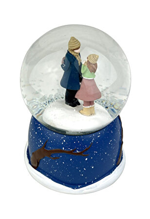 Warm Love Işıklı ve Müzikli Kar Küresi Model 2 - Lacivert