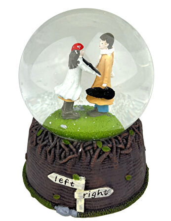 Left-Right Kemancı Işıklı ve Müzikli Kar Küresi