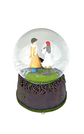 Left-Right Kemancı Işıklı ve Müzikli Kar Küresi