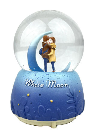White Moon - Beyaz Ay Işıklı ve Müzikli Kar Küresi