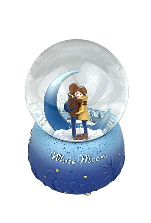 White Moon - Beyaz Ay Işıklı ve Müzikli Kar Küresi