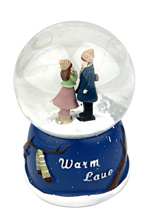 Warm Love Işıklı Kar Küresi Küçük Boy Lacivert