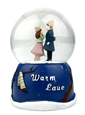 Warm Love Işıklı Kar Küresi Küçük Boy Lacivert