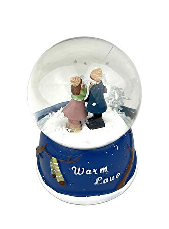 Warm Love Işıklı Kar Küresi Küçük Boy Lacivert