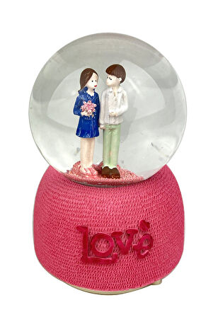 Love Aşk Müzikli ve Işıklı Müzikli Kar Küresi