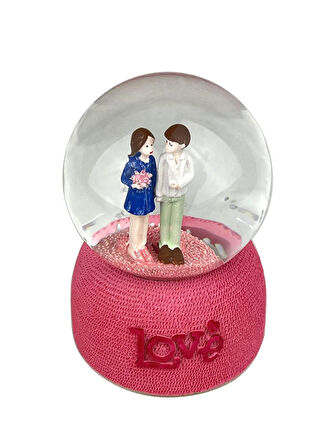 Love Aşk Müzikli ve Işıklı Müzikli Kar Küresi